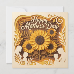 A 3D Papercut Mother's Day Card
