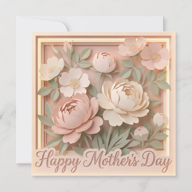 A 3D Papercut Mother's Day Card (Front)