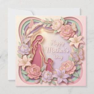 A 3D Papercut Mother's Day Card