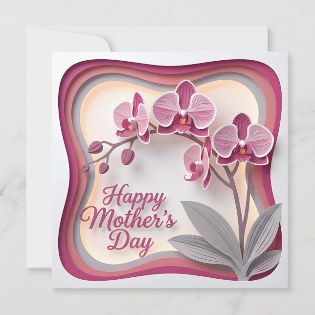 A 3D Papercut Mother's Day Card (Front)