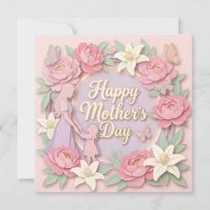 A 3D Papercut Mother's Day Card