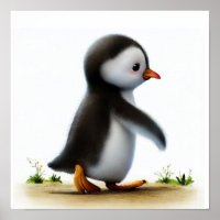 A 3D Watercolor Painting of a Cute Gentoo Penguin