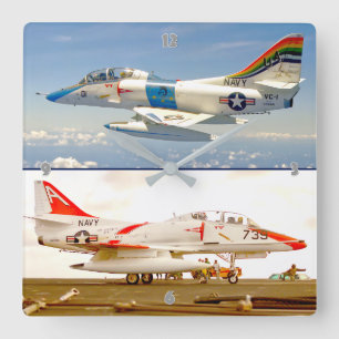 A-4 SKYHAWK SQUARE WALL CLOCK
