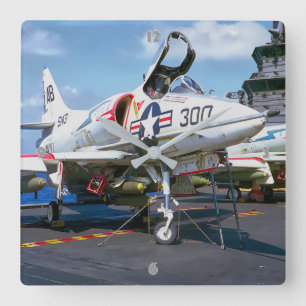 A-4 SKYHAWK SQUARE WALL CLOCK