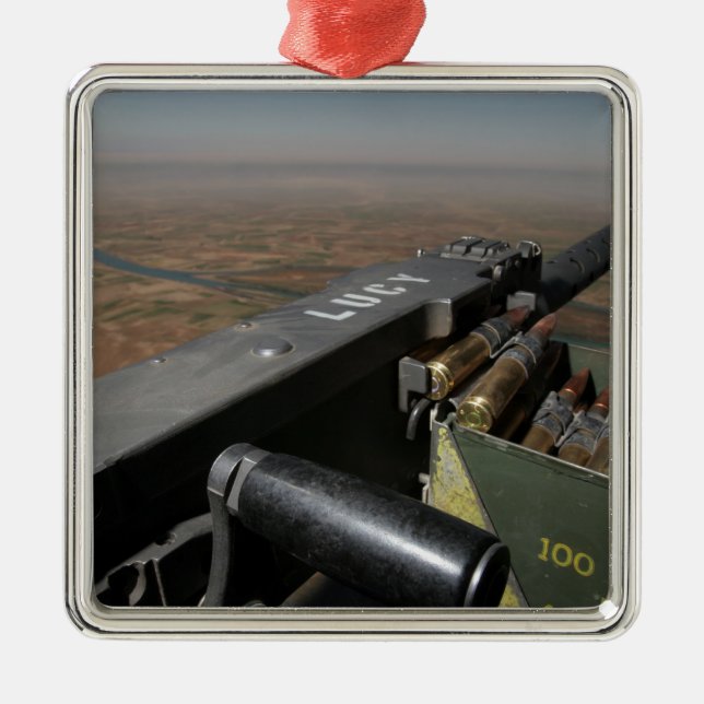 A 50 calibre machine gun metal tree decoration (Front)