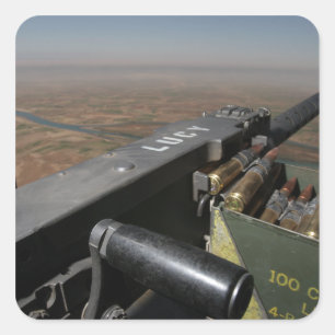 A 50 calibre machine gun square sticker