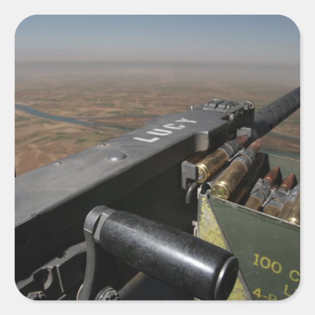 A 50 calibre machine gun square sticker (Front)