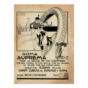 A advert for a Cuban tyre company Poster