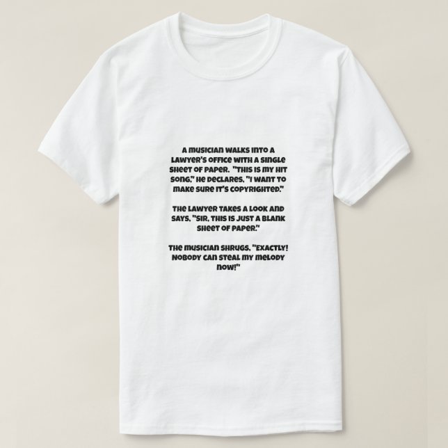 A AI joke about Copyright law T-Shirt (Design Front)