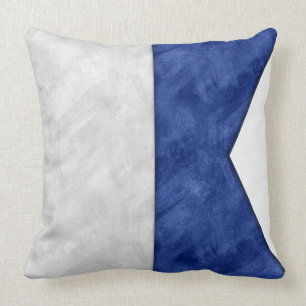 A Alfa / Alpha Watercolor Nautical Signal Maritime Cushion
