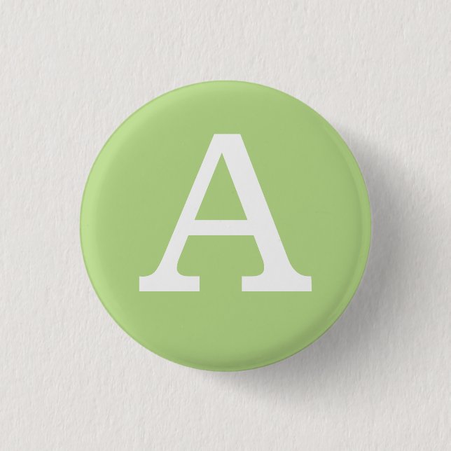 "A" Alphabet Collectable (#1) 3 Cm Round Badge (Front)