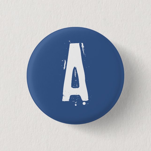 "A" Alphabet Collectable (#2) 3 Cm Round Badge (Front)