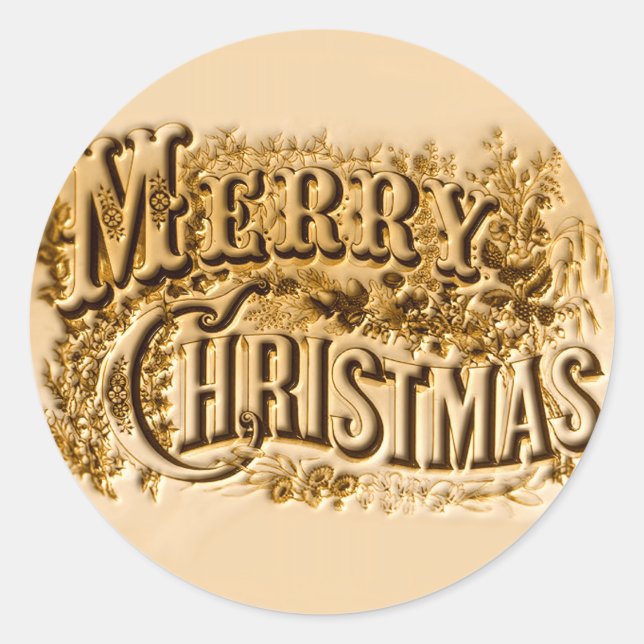 A and Merry Christmas Classic Round Sticker (Front)