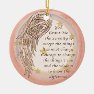 A  Angel Serenity Prayer Ceramic Tree Decoration