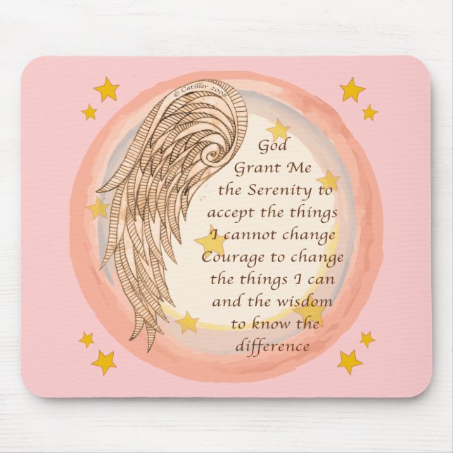A Angel Serenity Prayer  Mouse Mat (Front)