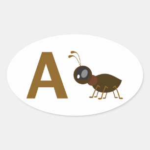 A - Ant Oval Sticker