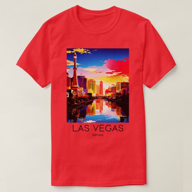A Art Travel Print of Las Vegas Nevada US T-Shirt (Design Front)