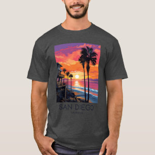 A Art Travel Print of San Diego California US T-Shirt