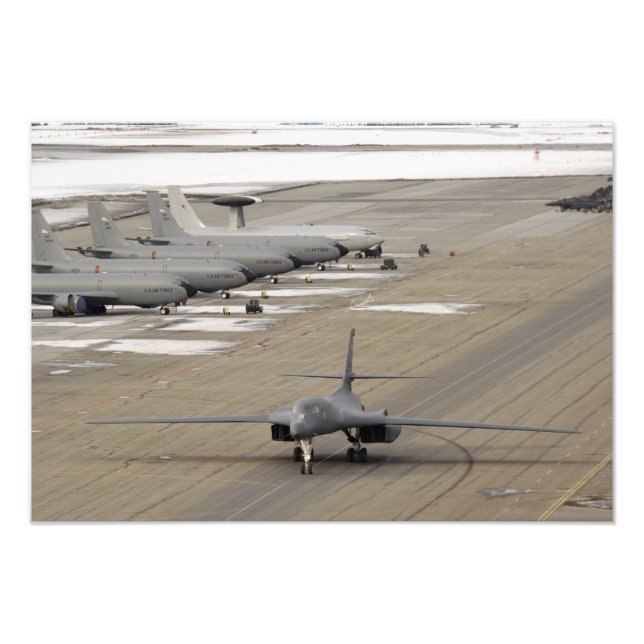 A B-1B Lancer arrives at Eielson Air Force Base Photo Print (Front)