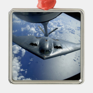 A B-2 Spirit moves into position for refueling Metal Tree Decoration