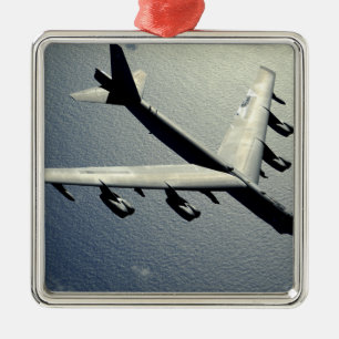 A B-52 Stratofortress in flight Metal Tree Decoration