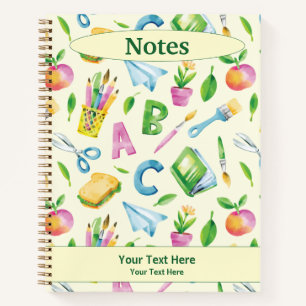 A B C School Watercolor Notebook