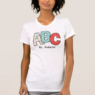 A, B, C, Teacher Personalised T-Shirt
