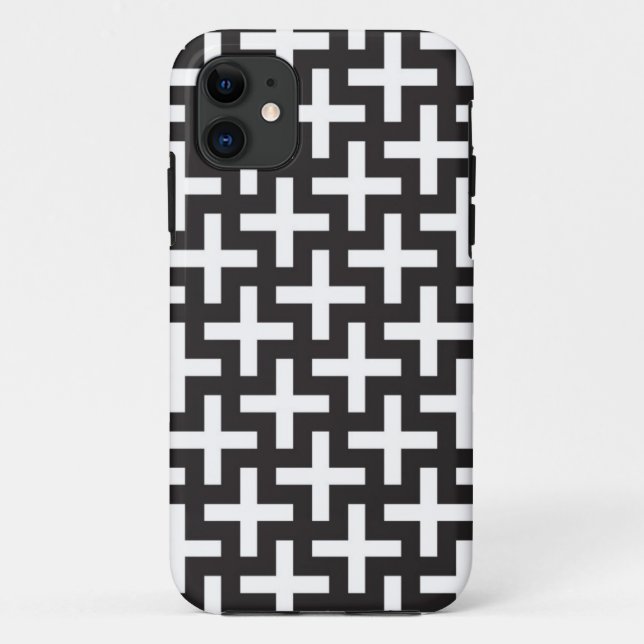 A b&w patterns made with 'plus' sign Case-Mate iPhone case (Back)