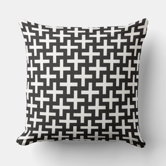 A b&w patterns made with 'plus' sign cushion (Front)