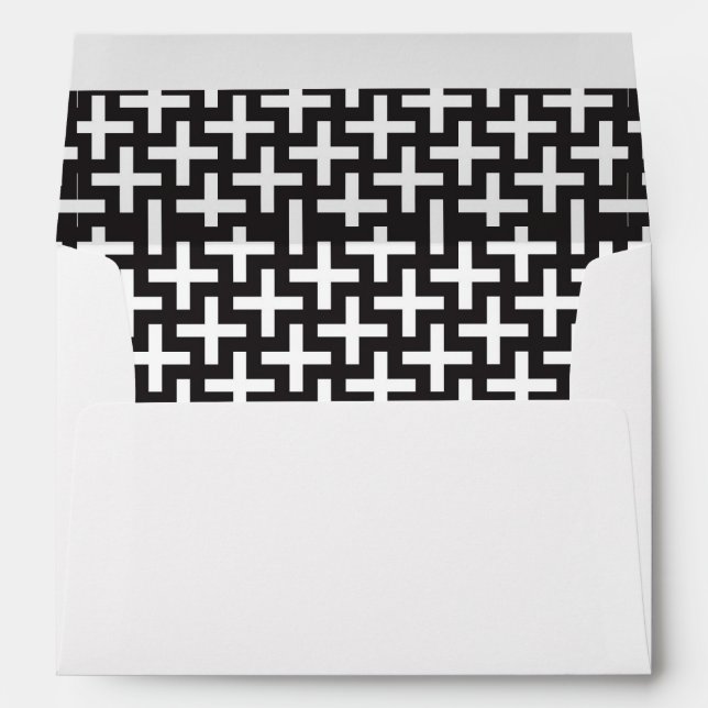 A b&w patterns made with 'plus' sign envelope (Back (Bottom))