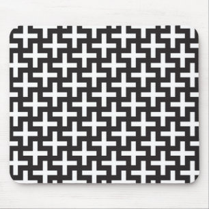 A b&w patterns made with 'plus' sign mouse mat