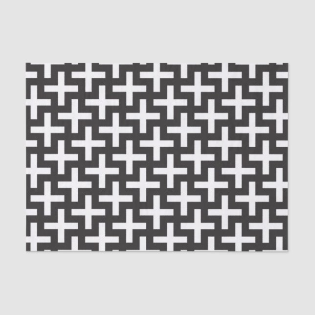 A b&w patterns made with 'plus' sign tissue paper (Front)