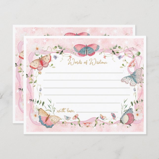 A Baby Butterfly Is On Her Way Baby Shower Advice  (Front/Back)