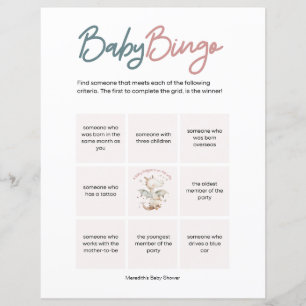 A Baby Dragon is on the way Baby shower Baby Bingo