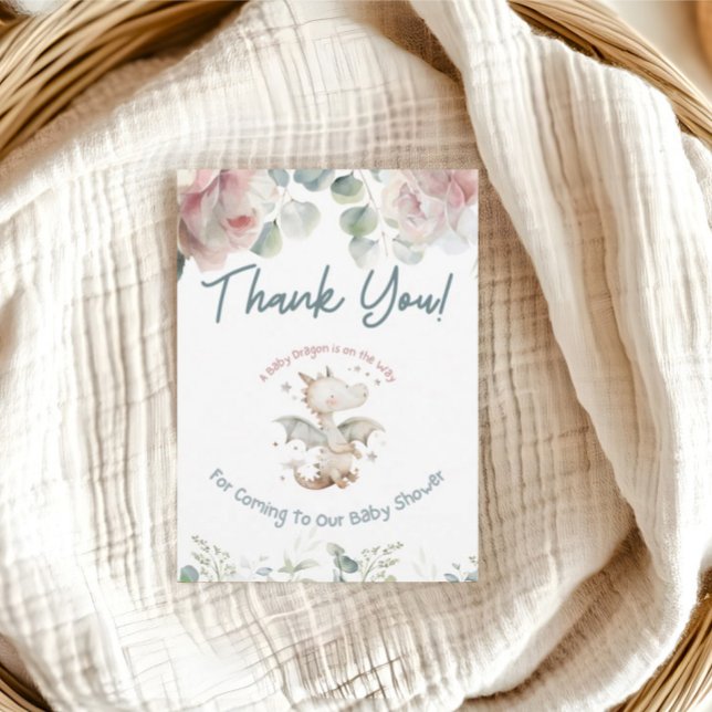 A Baby Dragon is on the Way Baby Shower Thank You  Card (Creator Uploaded)