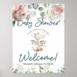 A Baby Dragon is on the Way Baby Welcome sign