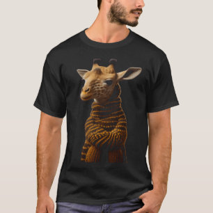 A Baby Giraffe With Knitted Graphic Men Women Boys T-Shirt