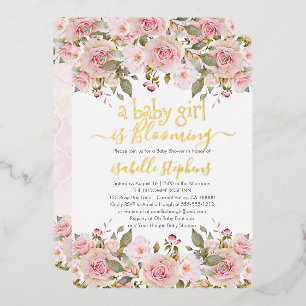 A Baby Girl Is Blooming Pink Floral Baby Shower