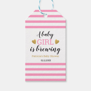 A Baby Girl Is Brewing Baby Shower  Thank You Gift Tags