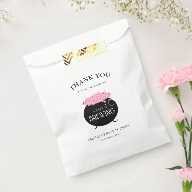 A Baby Girl is Brewing Halloween Baby Shower Favour Bags (Sealed)