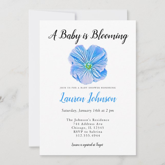 A Baby is Blooming Baby Shower Invitation (Front)