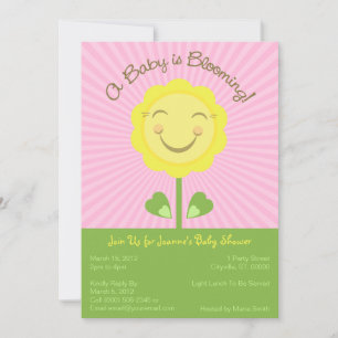 'A Baby is Blooming' Baby Shower Invitation - Pink