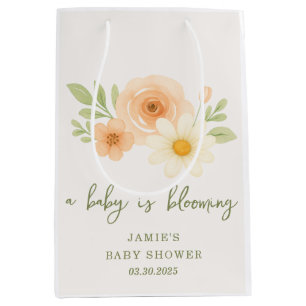 A Baby is Blooming Baby Shower Medium Gift Bag