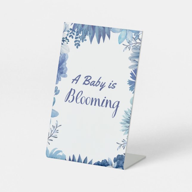 A Baby is Blooming for Shower or Sprinkle 4X6 Sign (Front)