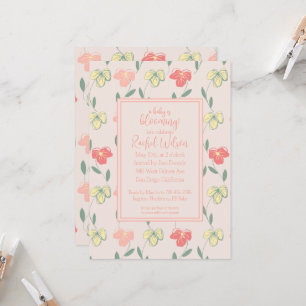 A Baby is Blooming Pink Pansies Baby Shower  Invitation