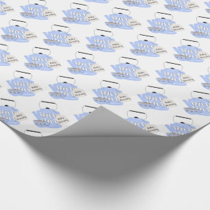A Baby Is Brewing Baby Boy Shower Diaper Raffle Wrapping Paper