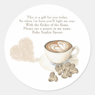 A baby is brewing baby - Prayer candle label