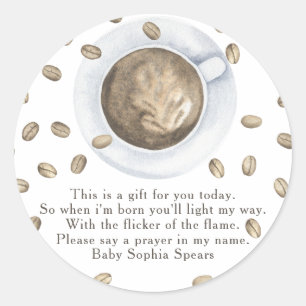 A baby is brewing baby - Prayer candle label