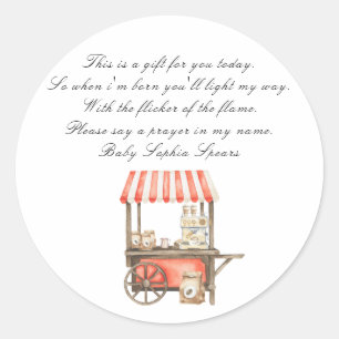 A baby is brewing baby - Prayer candle label