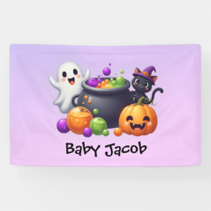 A baby is brewing baby shower backdrop banner